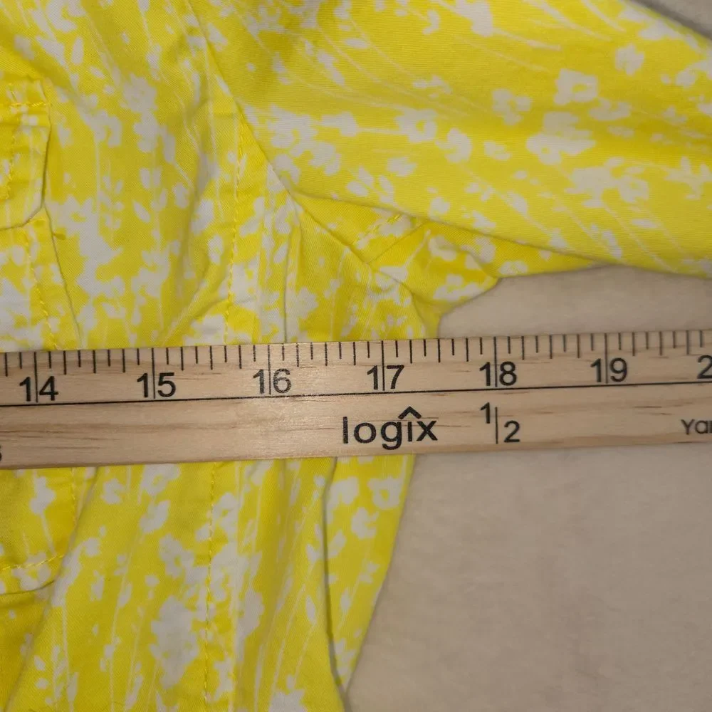 Cabi Womens Jacket Size Small Chore Dainty Floral Artsy Art To Wear Yellow White
